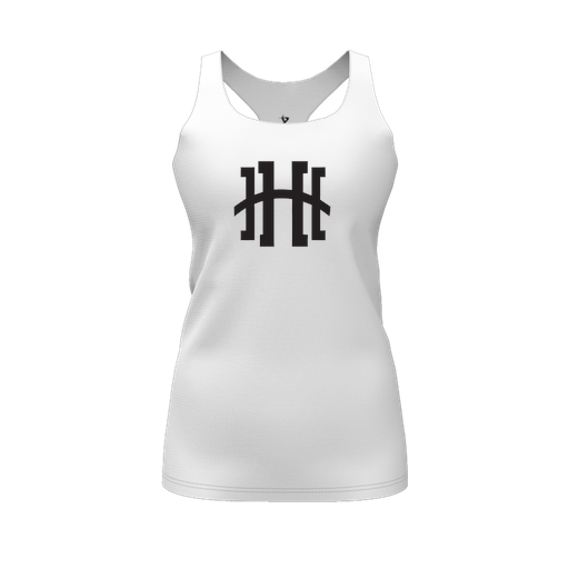 [FT0TRBWH-FYS-LOGO1] Decker Racerback Tank Top (Female Youth S, White, Logo 1)