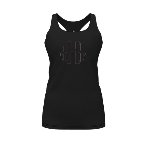 [FT0TRBBK-FYS-LOGO1] Decker Racerback Tank Top (Female Youth S, Black, Logo 1)