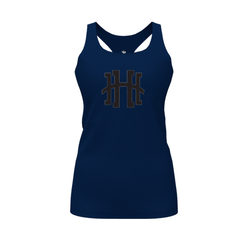 [FT0TRBNV-FYS-LOGO1] Decker Racerback Tank Top (Female Youth S, Navy, Logo 1)