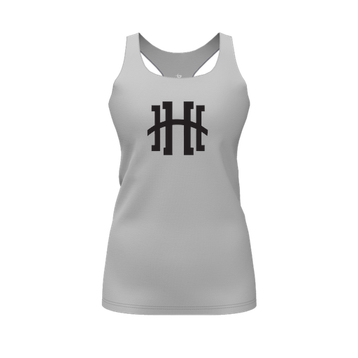 [FT0TRBGY-FYS-LOGO1] Decker Racerback Tank Top (Female Youth S, Gray, Logo 1)