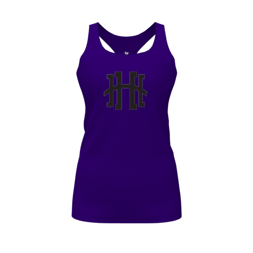 [FT0TRBPP-FYS-LOGO1] Decker Racerback Tank Top (Female Youth S, Purple, Logo 1)