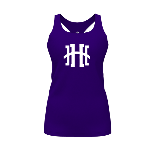 [FT0TRBPP-FYS-LOGO2] Decker Racerback Tank Top (Female Youth S, Purple, Logo 2)
