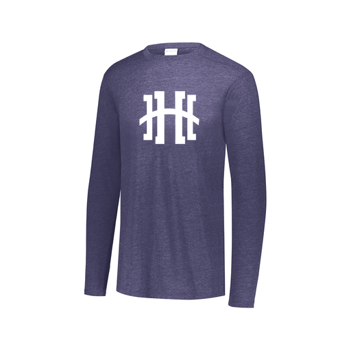 [FTLCUBNV-AXS-LOGO2] Decker Men's Tri-Blend T-Shirt - Long Sleeve (Adult XS, Navy, Logo 2)