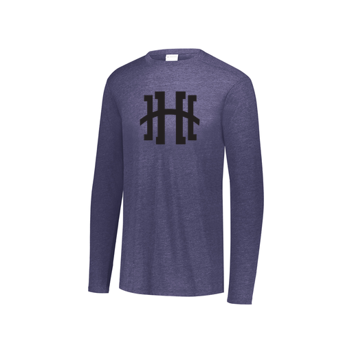 [FTLCUBNV-YS-LOGO1] Decker Youth Tri-Blend T-Shirt - Long Sleeve (Youth S, Navy, Logo 1)