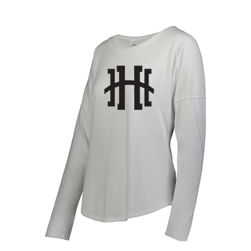 [FTLCUBWH-FAS-LOGO1] Decker Women's Tri-Blend T-Shirt - Long Sleeve (Female Adult S, White, Logo 1)