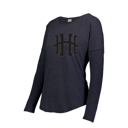 [FTLCUBNV-FAS-LOGO1] Decker Women's Tri-Blend T-Shirt - Long Sleeve (Female Adult S, Navy, Logo 1)